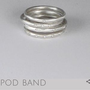 OOAK Sterling silver and diamond rings size 5.5